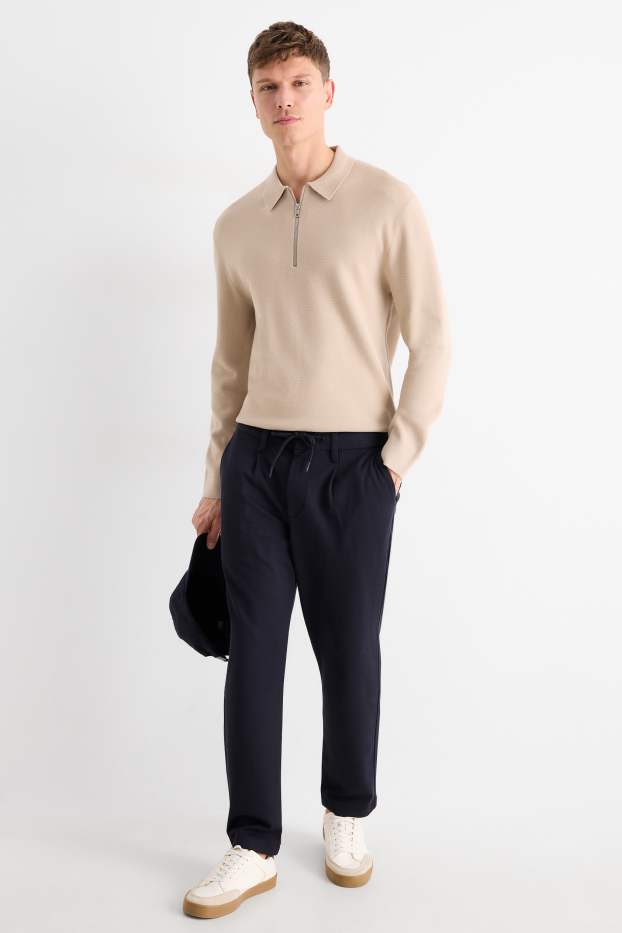 Herren - Chino - Tapered Fit - strukturiert - dunkelblau