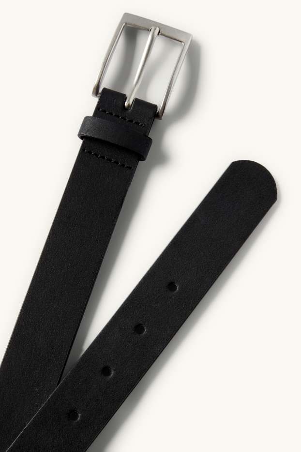 Kinder Buben - Gürtel - Lederimitat - schwarz