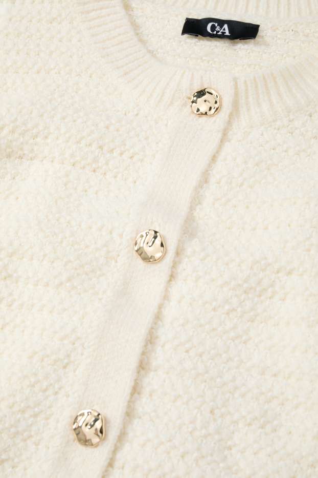 Femmes - Gilet en maille - finition texturée - crème