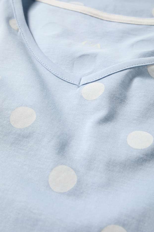 Donna - Camicia da notte - a pois - azzurro