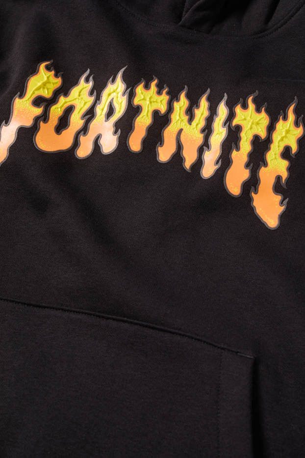 Bambini - Fortnite - felpa con cappuccio - nero
