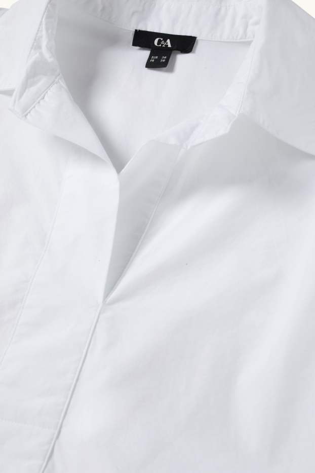 Donna - Blusa con scollo a V - bianco