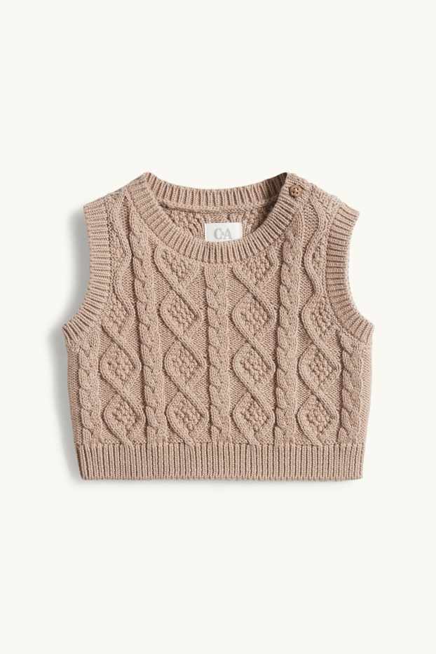 Baby Mädchen - Blümchen - Baby-Outfit - 3 teilig - weiss / beige