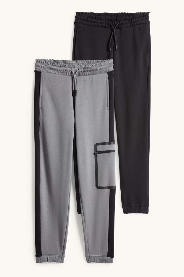 Kinder Jungen - Multipack 2er - Jogginghose - weiß / beige