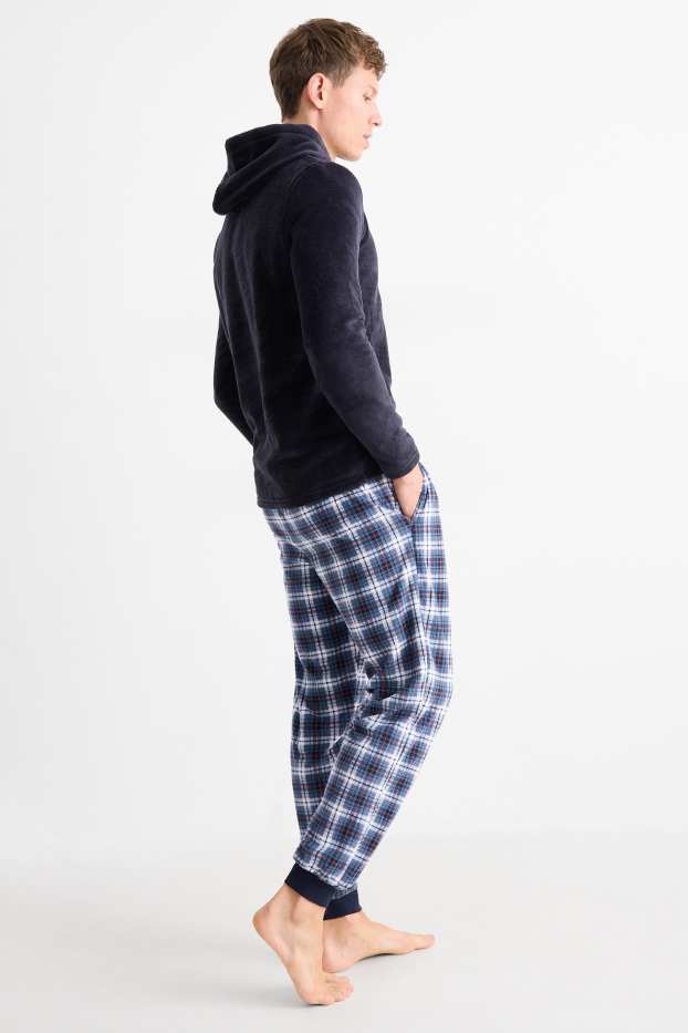 Herren - Fleece-Pyjama - dunkelblau