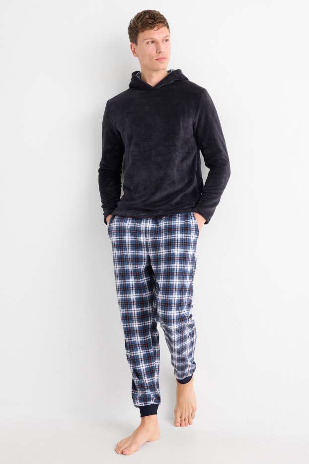 Herren - Fleece-Pyjama - dunkelblau