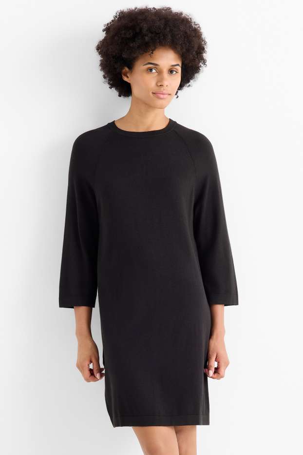 Mujer - Vestido de punto - straight fit - negro