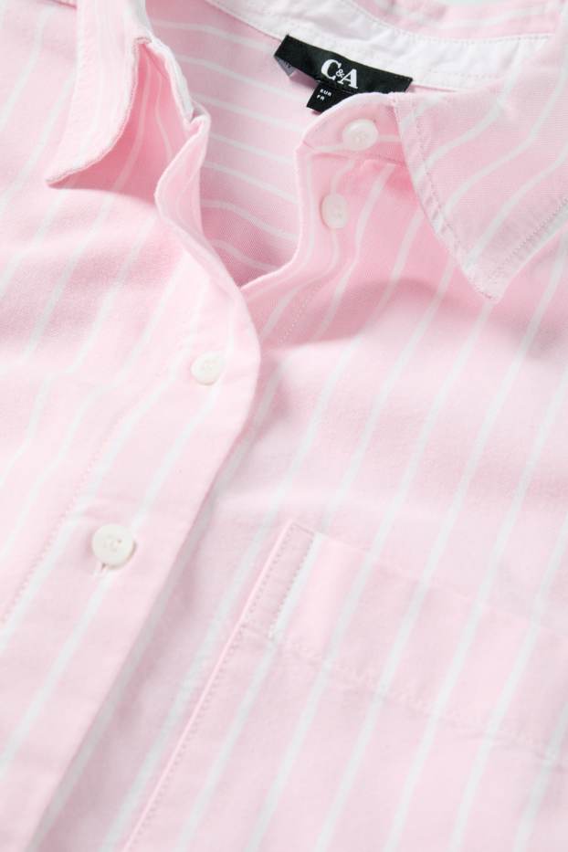 Damen - Bluse - gestreift - rosa