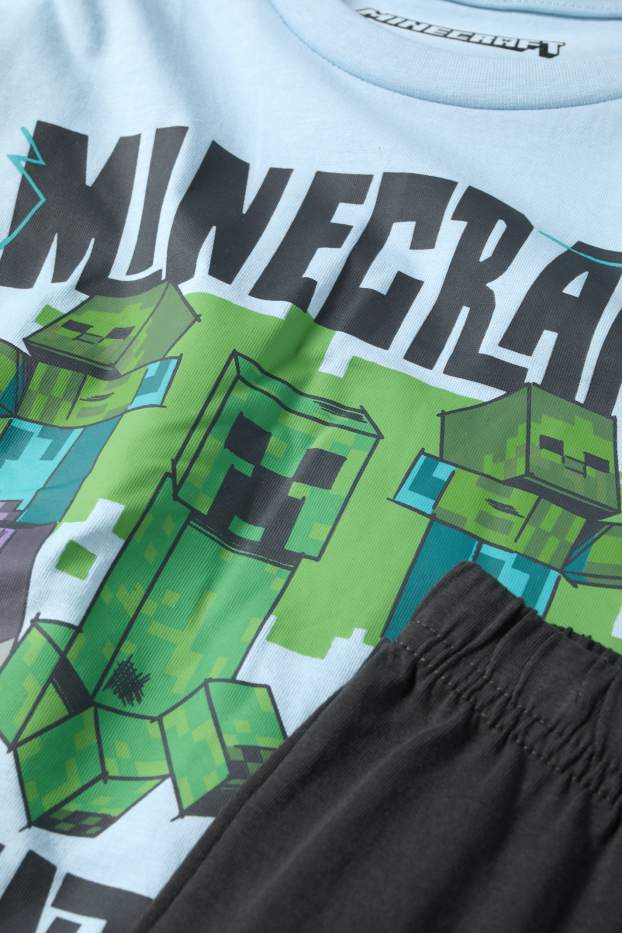 Děti - chlapci - Minecraft - pyžamo - 2dílné - modrá/šedá
