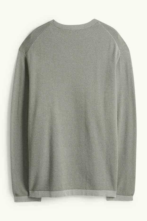 Pánské - Svetr - strukturovaný - šedá