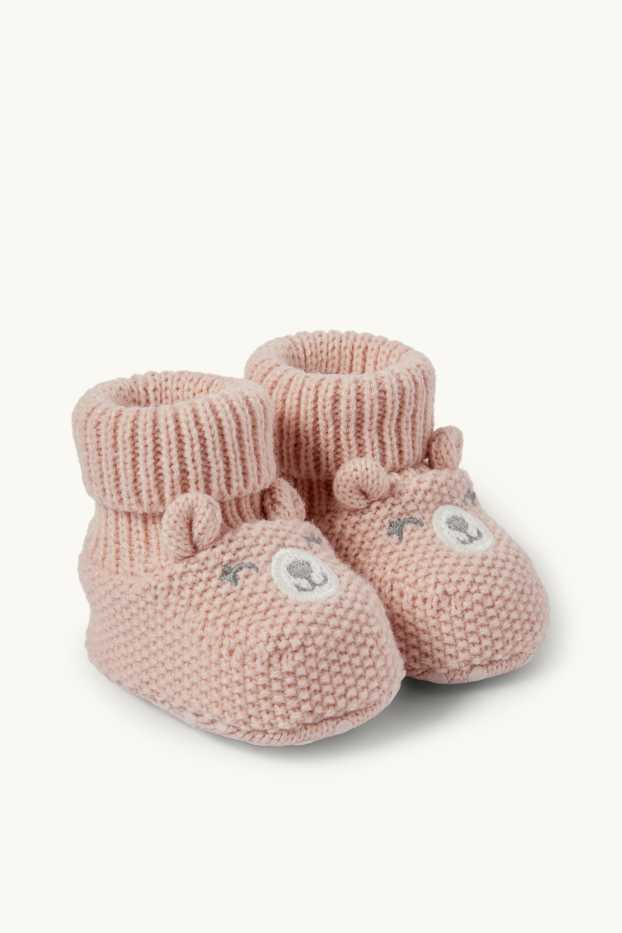 Unisex - Ursuleți - pantofi premergători pentru bebeluși - roz