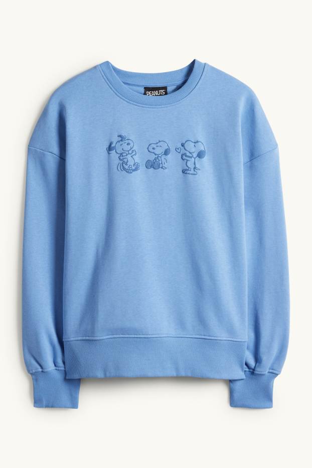 Femei - Bluză de molton - Peanuts - albastru