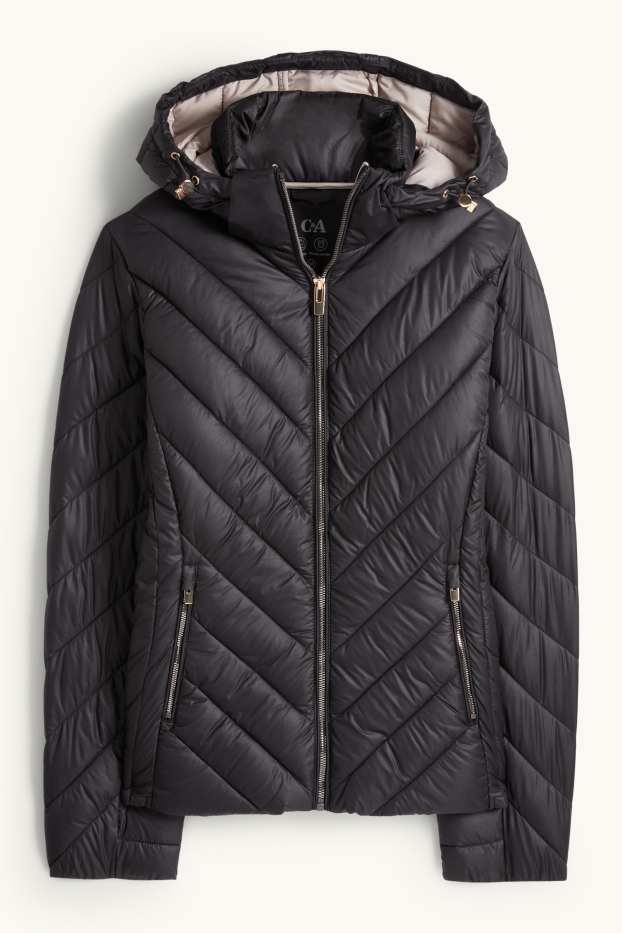 Dona - Jaqueta embuatada amb caputxa - negre