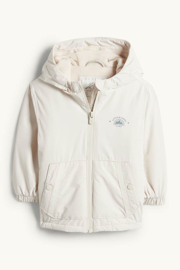 Baby Boys - Baby jacket with hood - lined - water-repellent - cremewhite