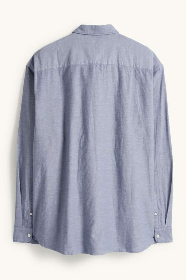 Bărbați - Cămașă - regular fit - guler cu nasturi - albastru