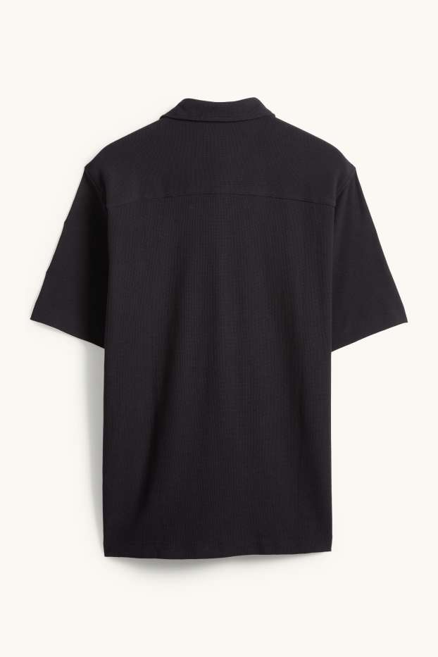 Home - Camisa - regular fit - Kent - texturada - negre