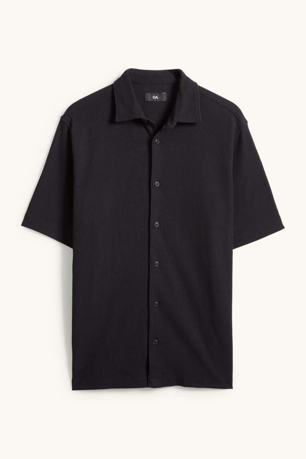 Home - Camisa - regular fit - Kent - texturada - negre