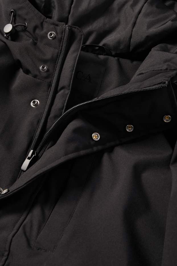 Pánské - Bunda s kapucí - s výplní - černá