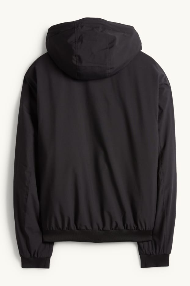 Pánské - Bunda s kapucí - s výplní - černá