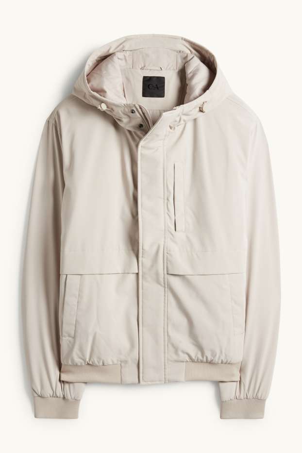 Herren - Jacke mit Kapuze - gefüttert - hellbeige