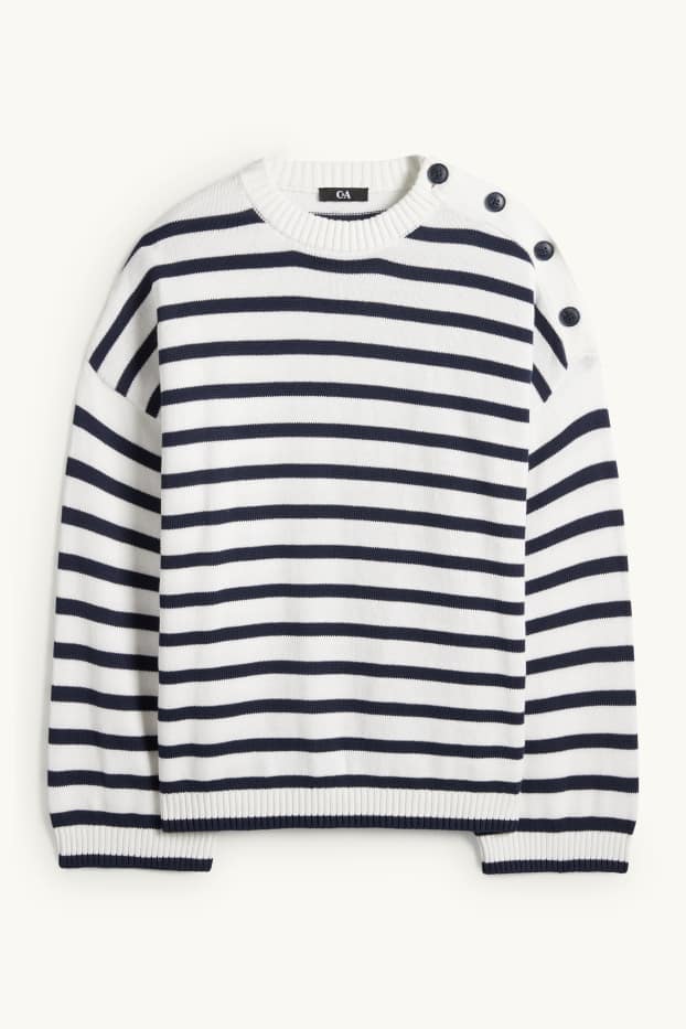 Dona - Jersei - de ratlles - blau fosc / blanc