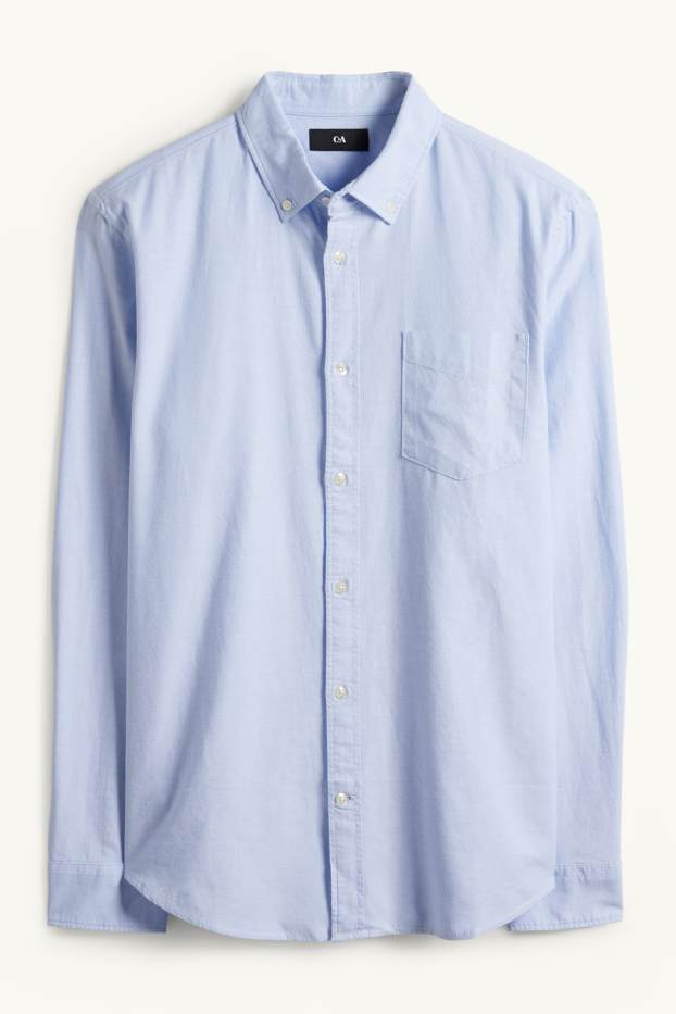 Men - Shirt - regular fit - button-down collar - light blue