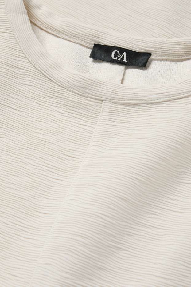 Dona - Dessuadora - acanalada - beix clar