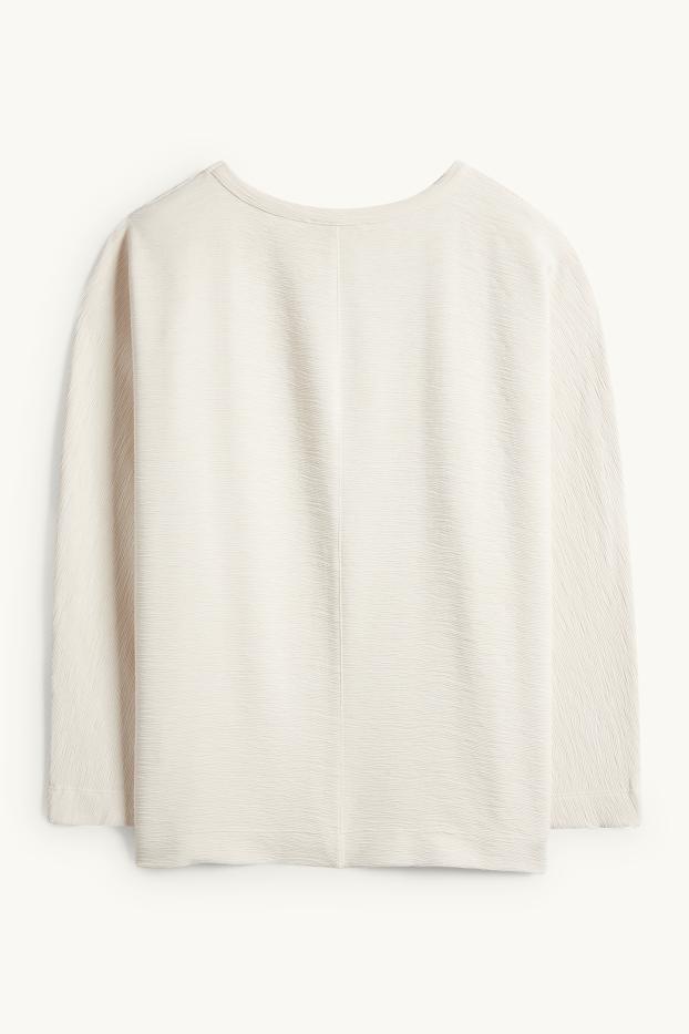 Dona - Dessuadora - acanalada - beix clar