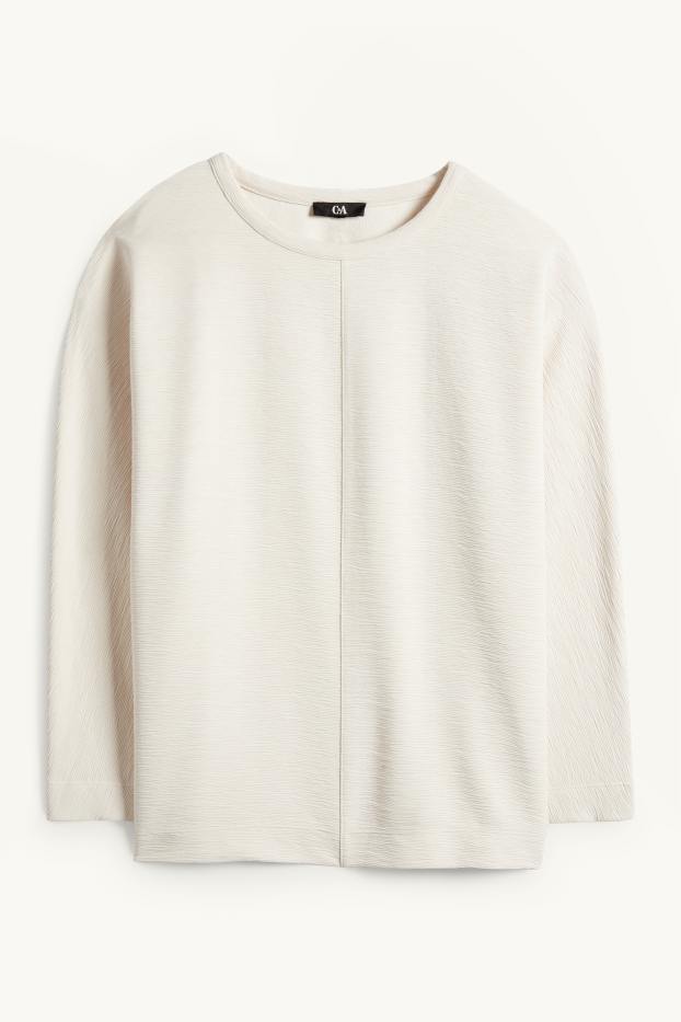 Dona - Dessuadora - acanalada - beix clar