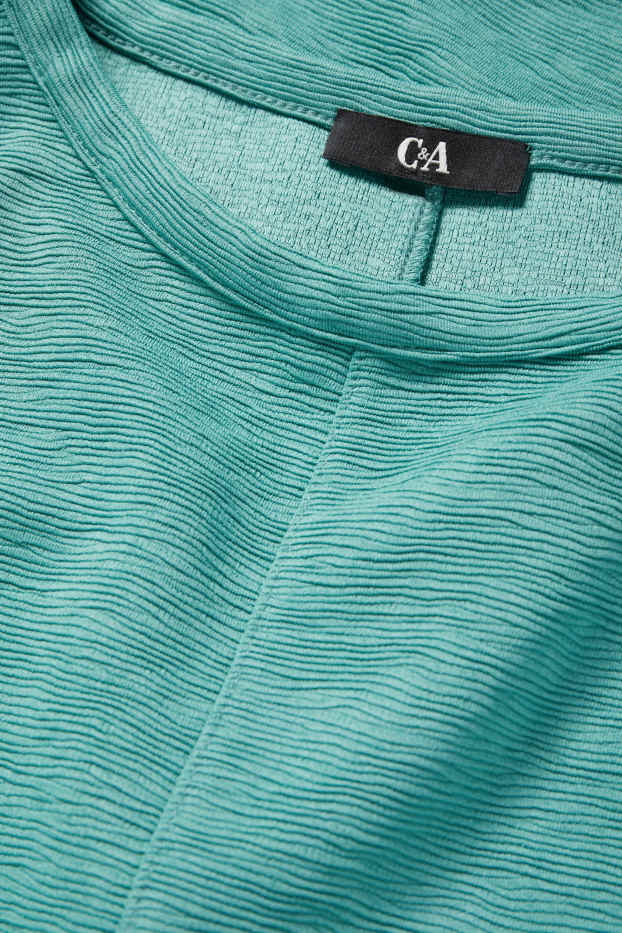 Damen - Sweatshirt - gerippt - grün