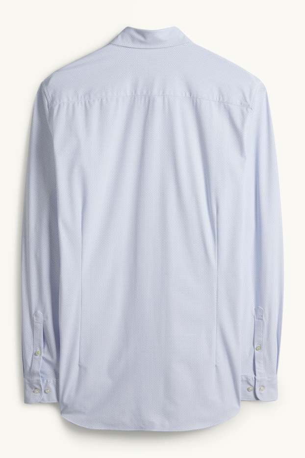 Herren - Businesshemd - Slim Fit - Kent - Flex - Minimal-Print - weiß / hellblau