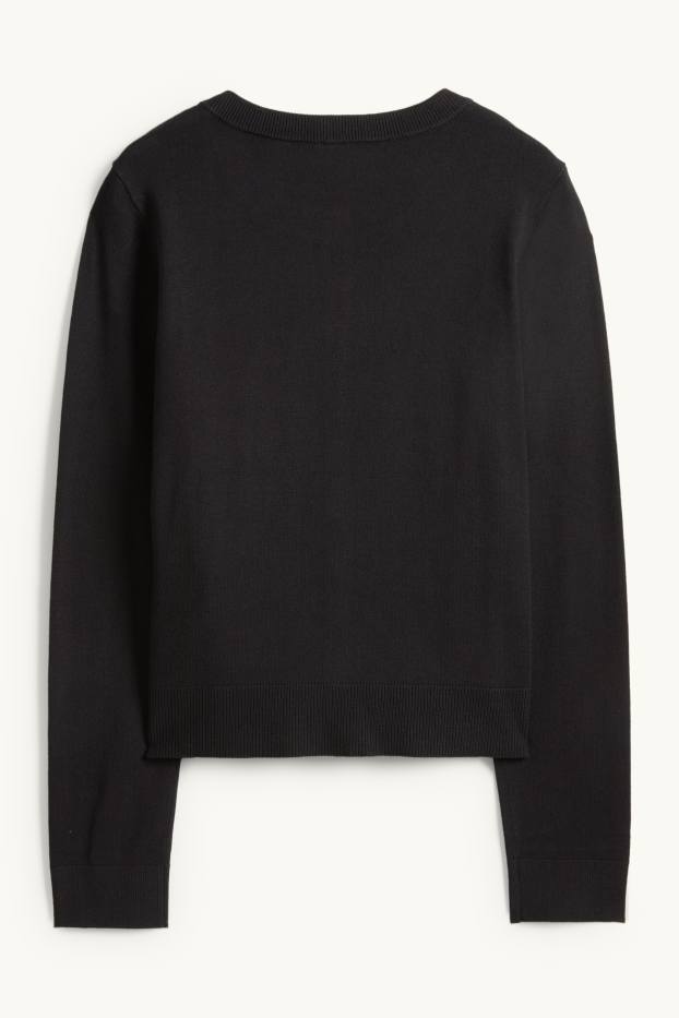 Dames - Gebreid vest - zwart