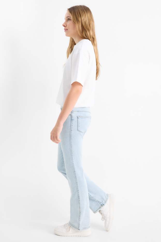 Enfants filles - Flared legging - jean bleu clair