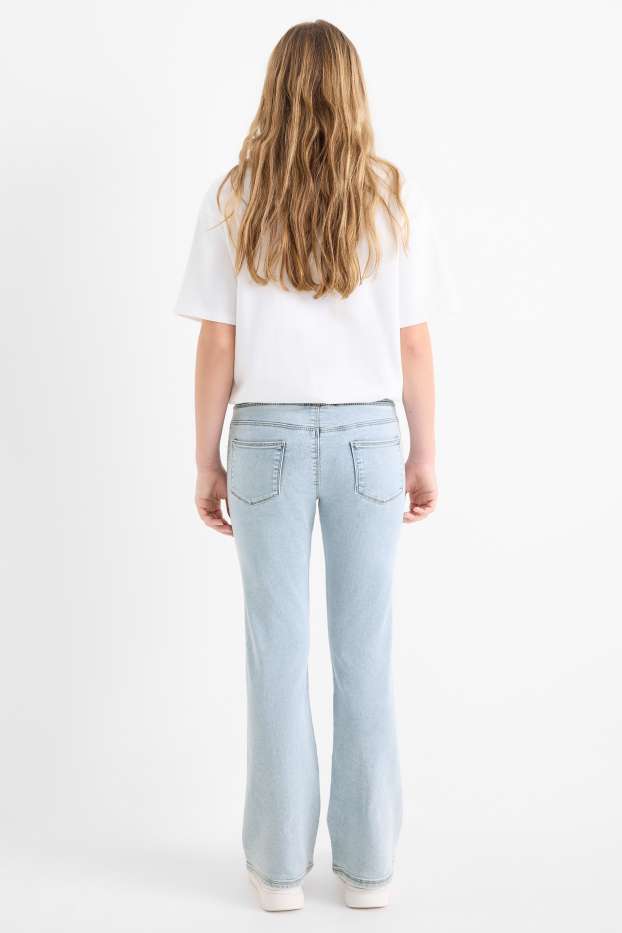 Enfants filles - Flared legging - jean bleu clair