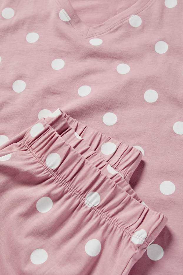 Dames - Pyjama - met stippen - roze