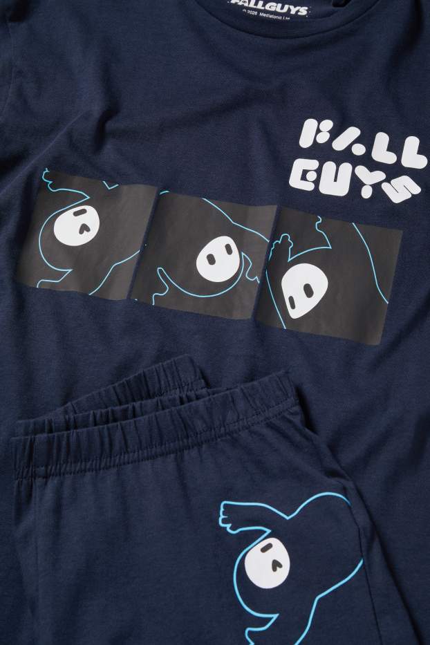 Copii - Băieți - Fall Guys - pijama scurtă - 2 piese - albastru închis