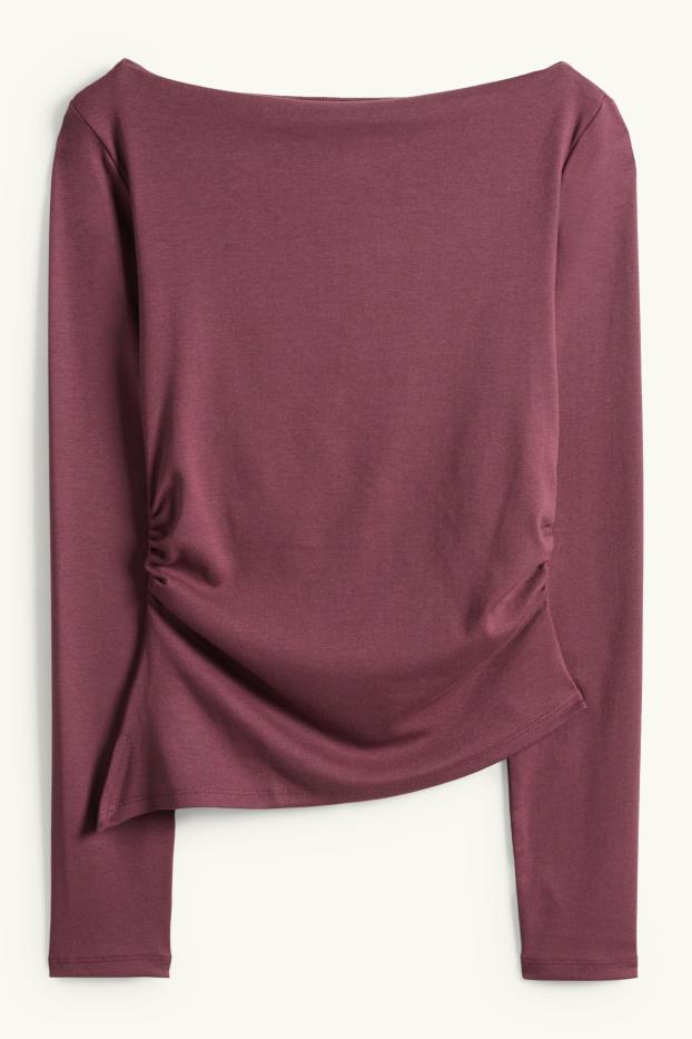 Damen - Langarmshirt - Slim Fit - lila