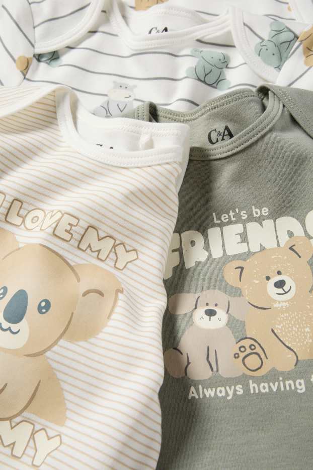 Unisexe - Lot de 3 - animaux sauvages - bodys bébé - vert