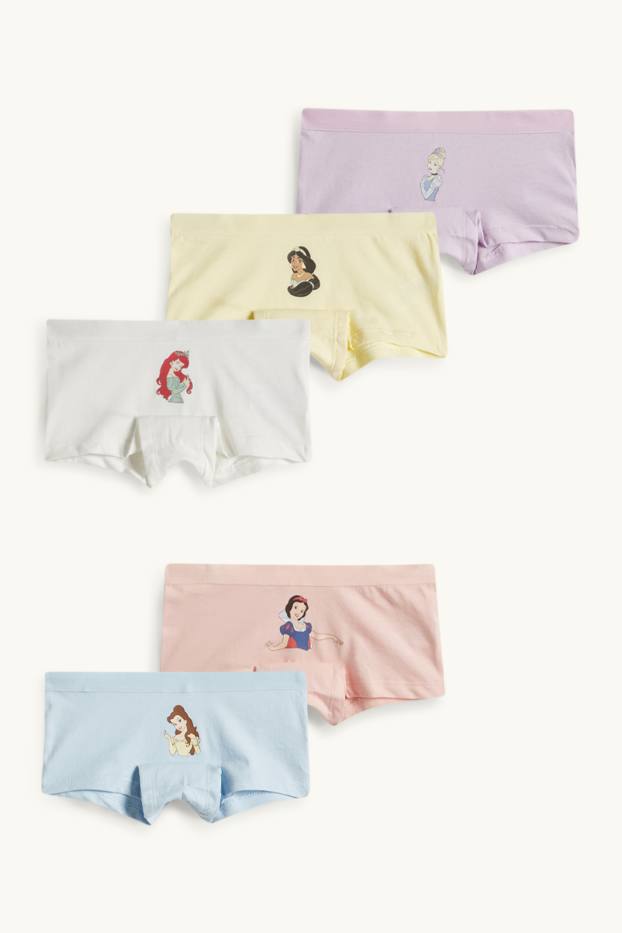 Enfants filles - Lot de 5 - princesse Disney - caleçons - bleu clair