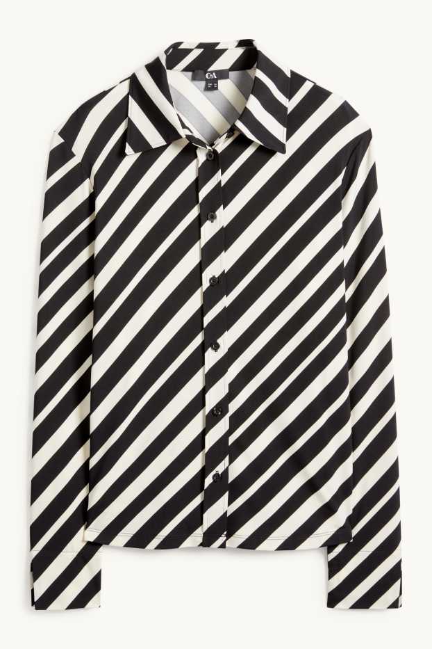 Femmes - Chemisier - à rayures - blanc / noir