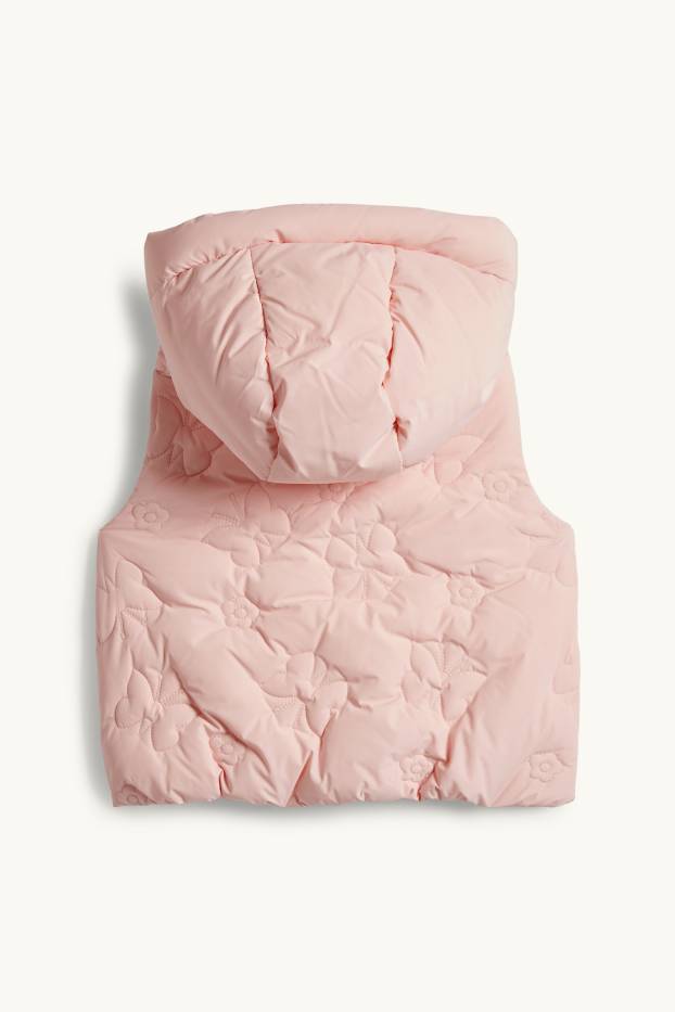 Enfants filles - Papillon - doudoune surpiquée avec capuche - finition déperlante - rose