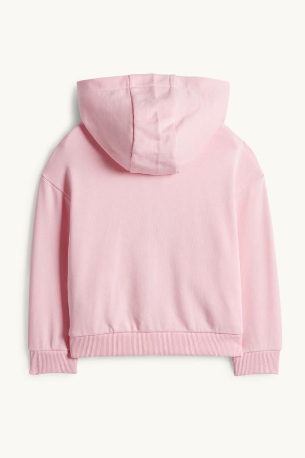 Kinder Mädchen - Herz - Sweatjacke mit Kapuze - pink