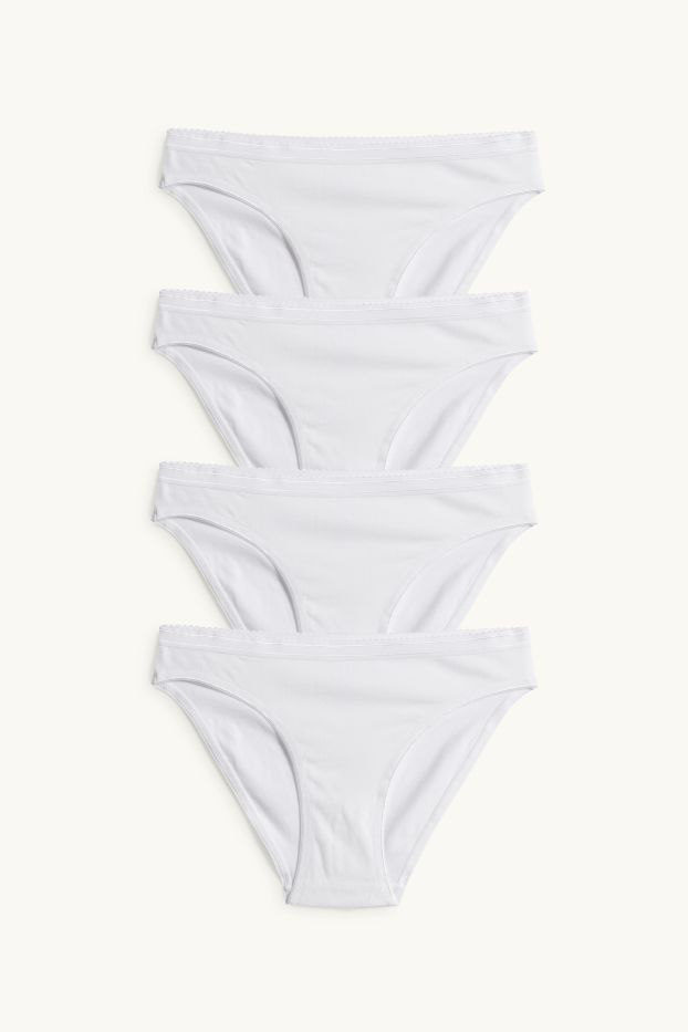 Donna - Confezione da 4 - slip - bianco