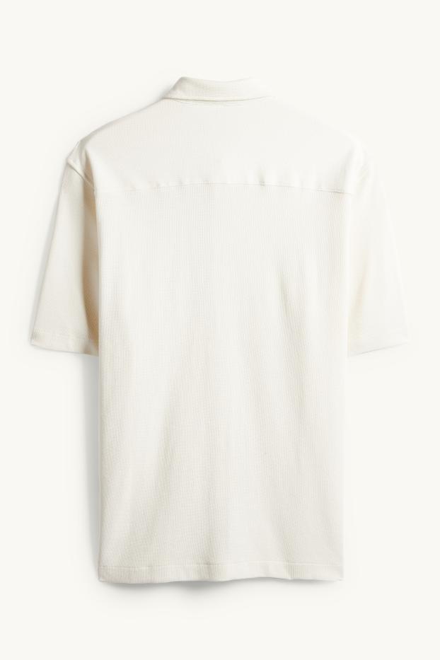 Home - Camisa - regular fit - Kent - texturada - blanc trencat