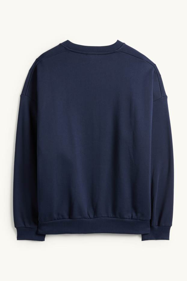 Femei - Bluză de molton supradimensionată - albastru închis