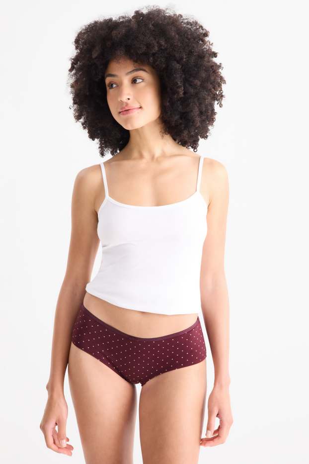 Dona - Paquet de 4 - calces hipster - vermell fosc