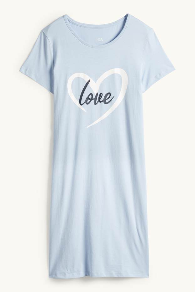 Damen - Nachthemd - hellblau