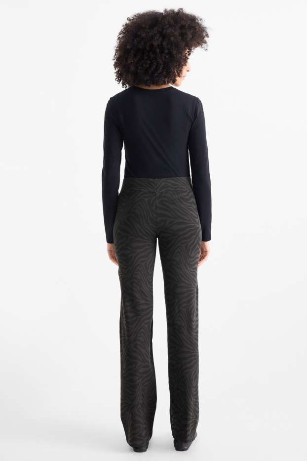 Dames - Straight legging - met patroon - zwart