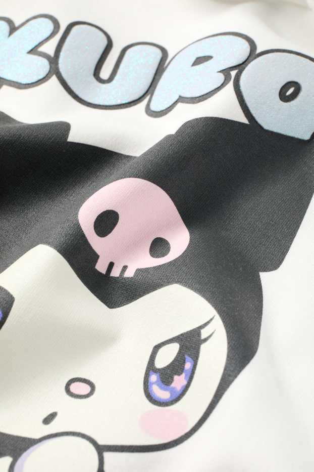 Děti - dívky - Kuromi - mikina s kapucí - s třpytivými efekty - bílá