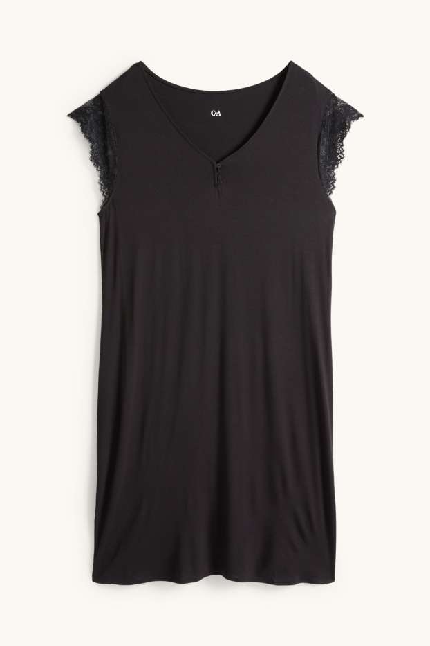 Dona - Camisa de dormir de viscosa - negre